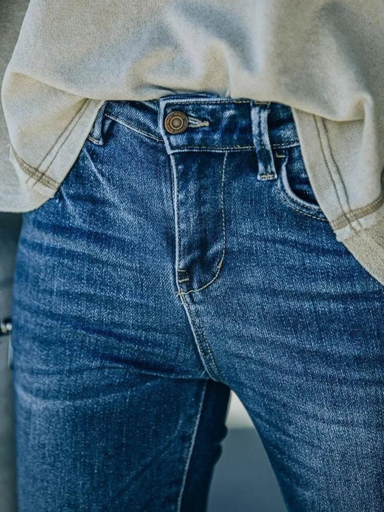 Danimilly™️ - Jeans Svasati a Campana a Vita Alta Elasticizzati